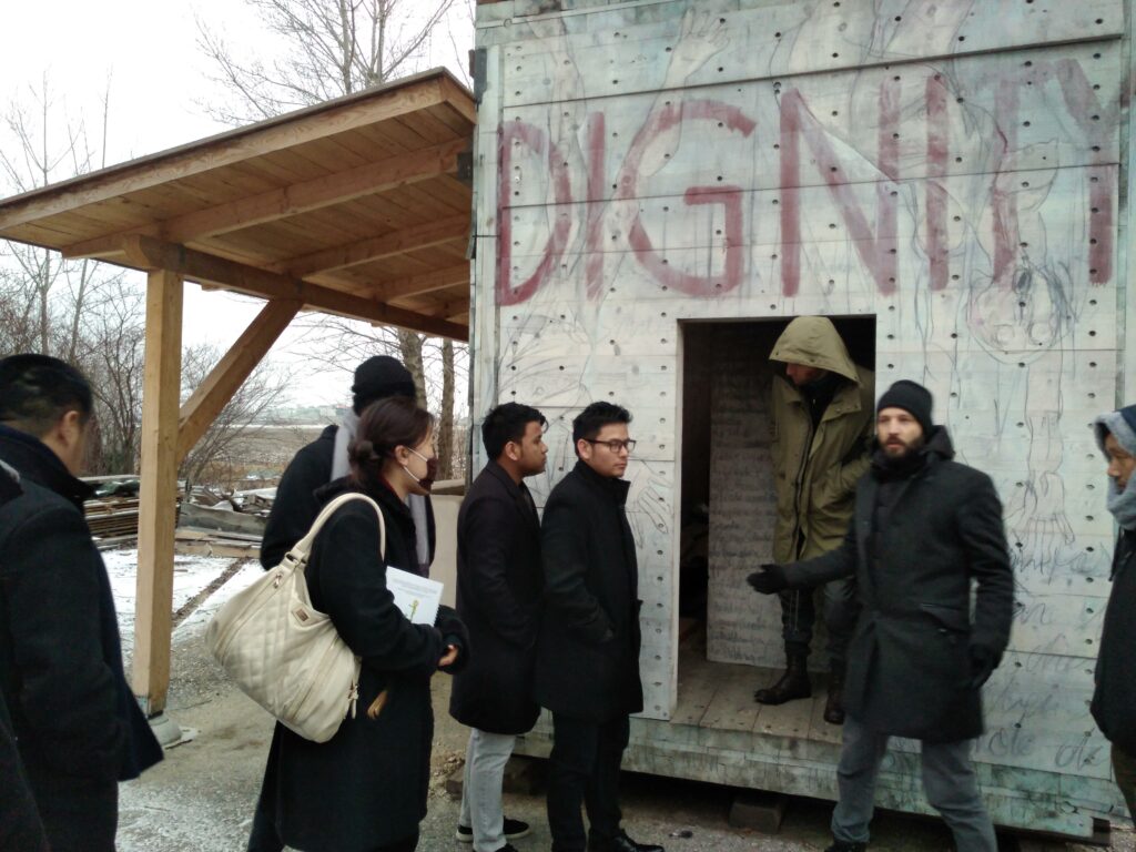 Site visit at Transition base Vienna - sustainable construction techniques. Picture by Austrian Institute of Technology GmbH